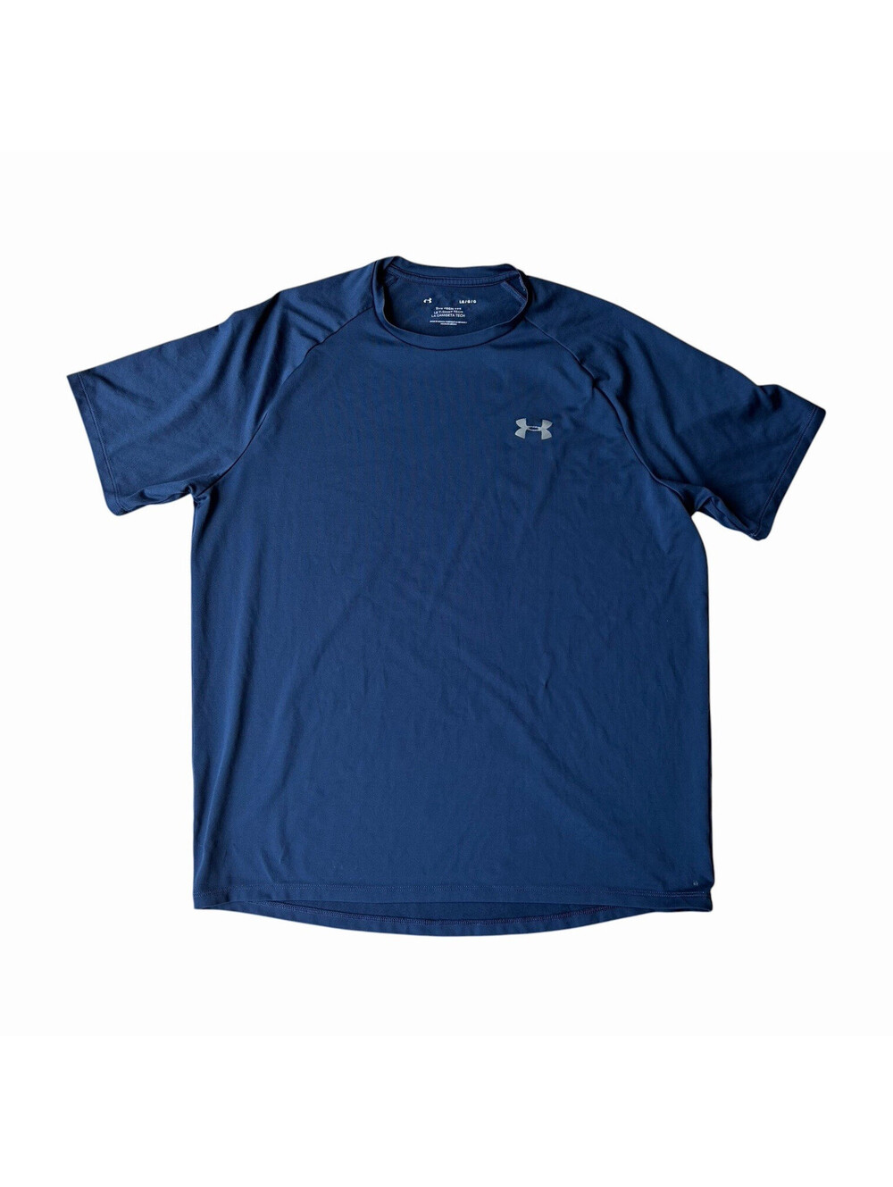 Under Armour Tech Tee Men’s Blue Crew Neck Short Sleeve Logo T-Shirt Size L